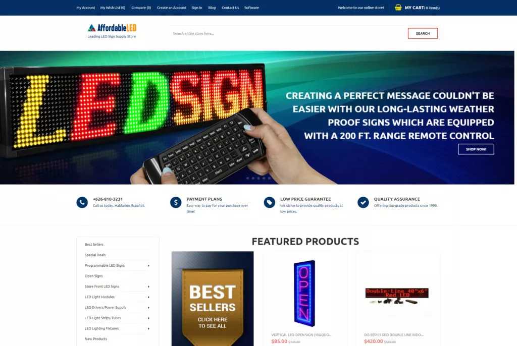 Affordable LED Sign Website
