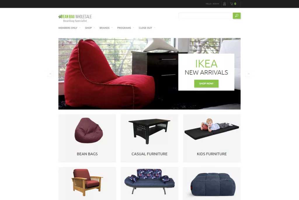 Bean Bag Wholesale Website