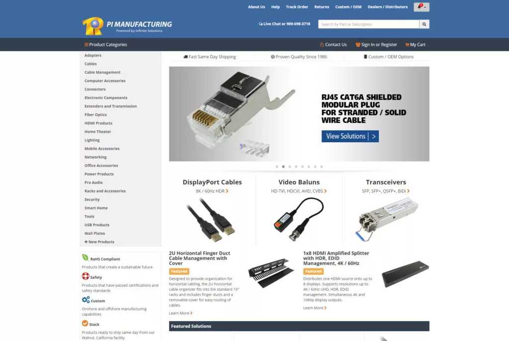 PI Manufacturing Website