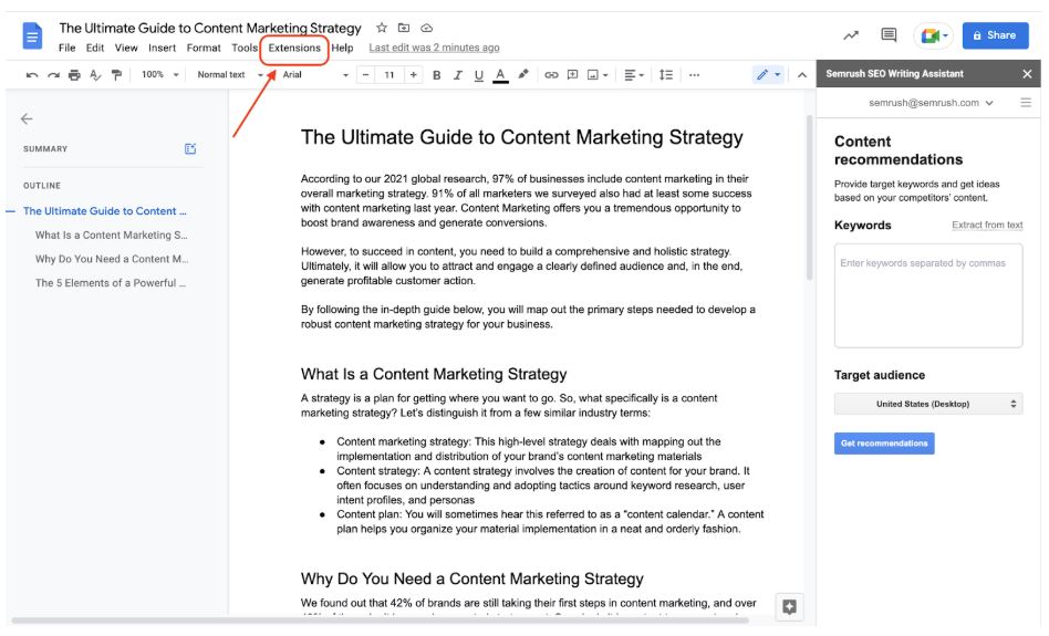5 - SEMrush SEO Writing Assistant