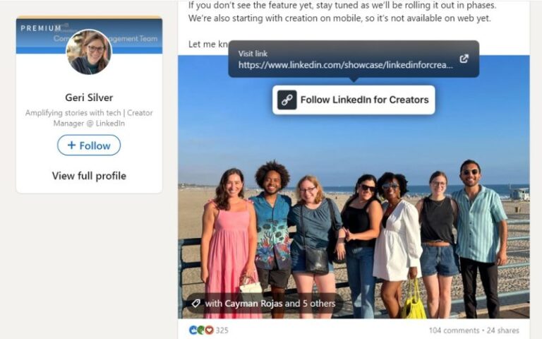 Linkedin Adds Clickable Links to Photo Posts