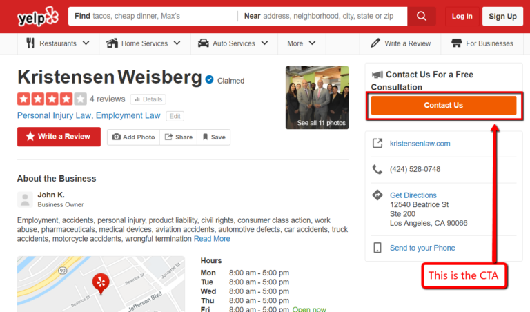 How to Add Call-to-Action on Yelp